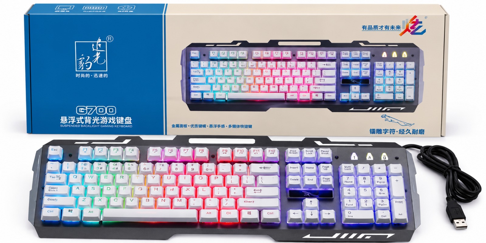 Clavier Gaming USB LED Multicolore GZ000