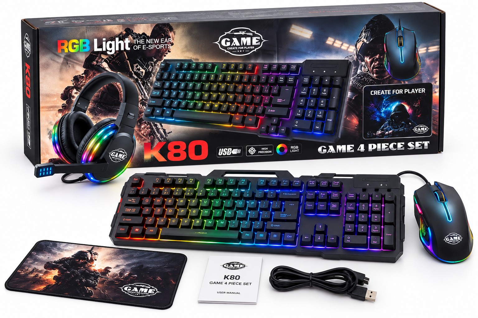 Pack Gaming RGB 4-en-1